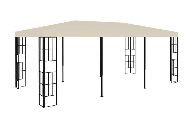 Paviljong 3x6 m gräddvit - Vit - Komplett paviljong