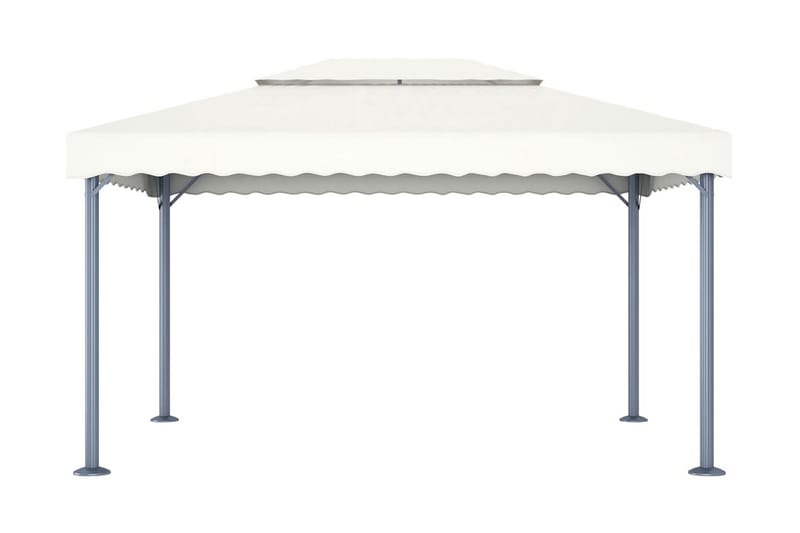 Paviljong 400x300 cm gräddvit aluminium - Vit - Utemöbler - Solskydd - Paviljonger - Komplett paviljong