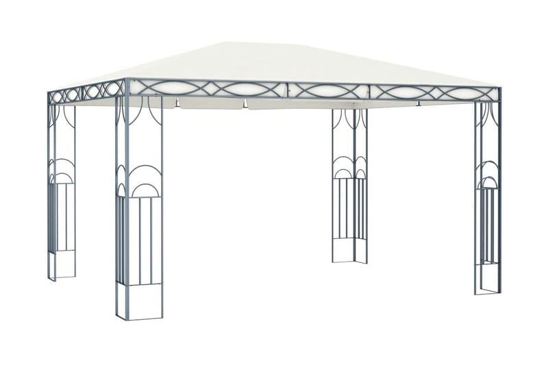 Paviljong 400x300 cm gräddvit - Vit - Utemöbler - Solskydd - Paviljonger - Komplett paviljong