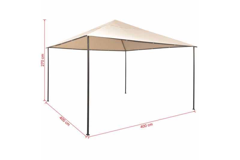 Paviljong 4x4 m stål beige - Beige - Utemöbler - Solskydd - Paviljonger - Komplett paviljong