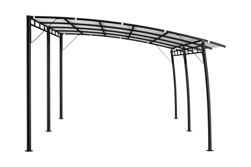 Paviljong 6x3x2,55 m gräddvit - Vit - Utemöbler - Solskydd - Paviljonger - Komplett paviljong