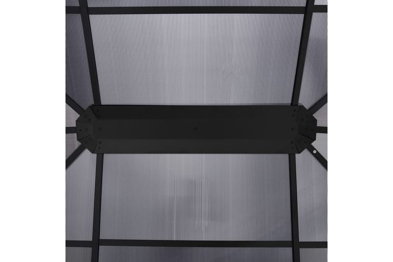 Paviljong med draperi 400x300x265 cm antracit - Grå - Utemöbler - Solskydd - Paviljonger - Komplett paviljong