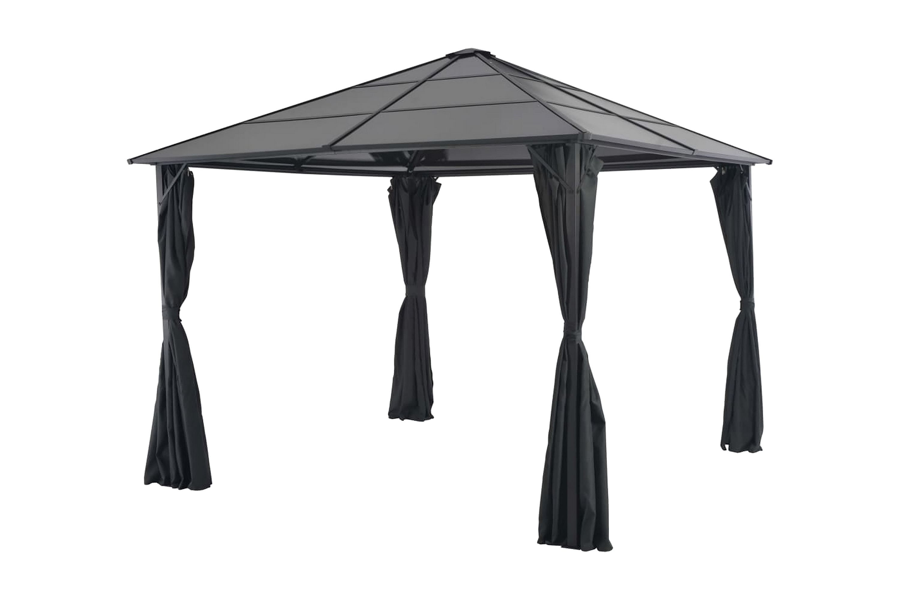 Paviljong med draperi aluminium 3×3 m svart – Svart