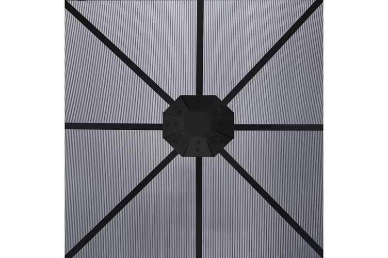 Paviljong med draperier 300x300x265 cm antracit - Grå - Utemöbler - Solskydd - Paviljonger - Komplett paviljong