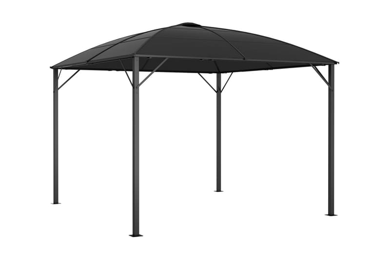 Paviljong med draperier 300x300x265 cm antracit - Grå - Utemöbler - Solskydd - Paviljonger - Komplett paviljong