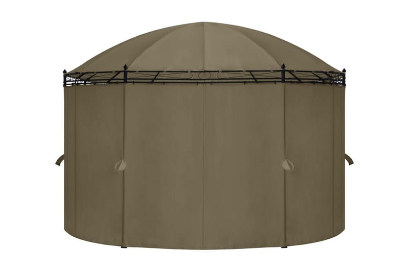 Paviljong med draperier 520x349x255 cm taupe 180 g/m² - Brun - Utemöbler - Solskydd - Paviljonger - Komplett paviljong