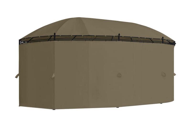 Paviljong med draperier 520x349x255 cm taupe 180 g/m² - Brun - Utemöbler - Solskydd - Paviljonger - Komplett paviljong