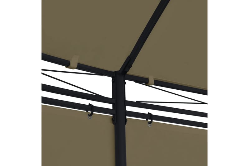 Paviljong med draperier 520x349x255 cm taupe 180 g/m² - Brun - Utemöbler - Solskydd - Paviljonger - Komplett paviljong