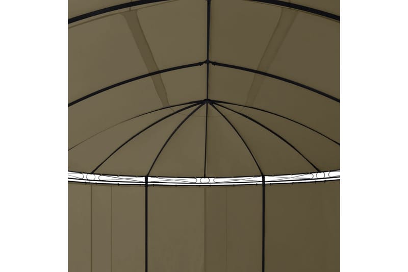 Paviljong med draperier 520x349x255 cm taupe 180 g/m² - Brun - Utemöbler - Solskydd - Paviljonger - Komplett paviljong