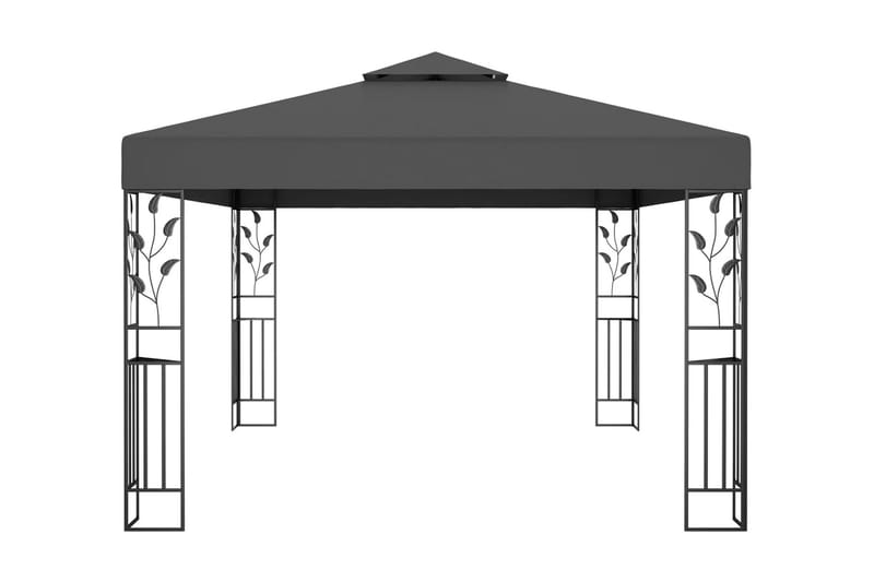 Paviljong med dubbeltak 3x4m antracit - Grå - Komplett paviljong