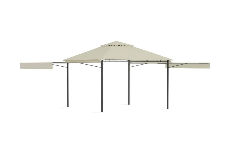 Paviljong med förlängda tak 3x3x2,75 m gräddvit 180 g/m² - Vit - Komplett paviljong