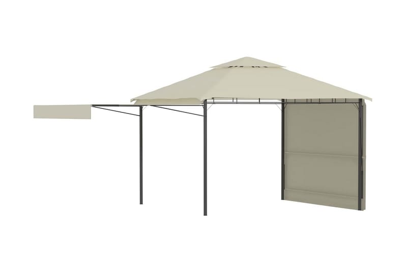 Paviljong med förlängda tak 3x3x2,75 m gräddvit 180 g/m² - Vit - Utemöbler - Solskydd - Paviljonger - Komplett paviljong