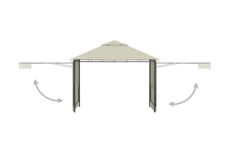 Paviljong med förlängda tak 3x3x2,75 m gräddvit 180 g/m² - Vit - Utemöbler - Solskydd - Paviljonger - Komplett paviljong