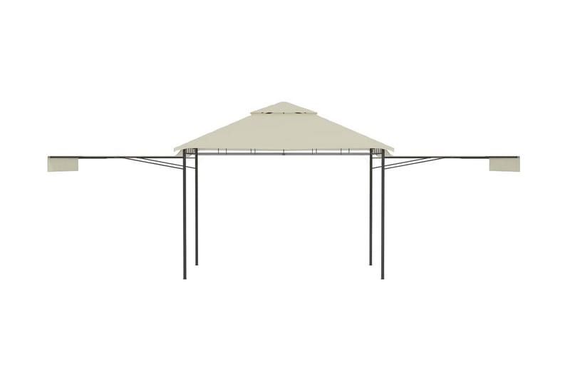 Paviljong med förlängda tak 3x3x2,75 m gräddvit 180 g/m² - Vit - Komplett paviljong