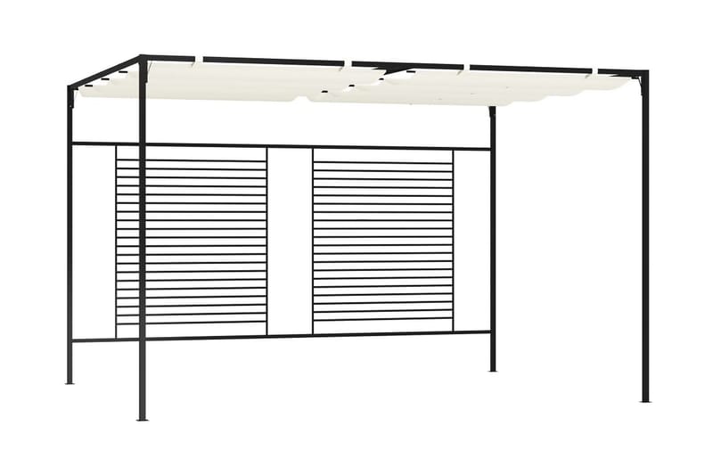 Paviljong med infällbart tak 3x4x2,3 m gräddvit 180 g/m² - Kräm - Komplett paviljong