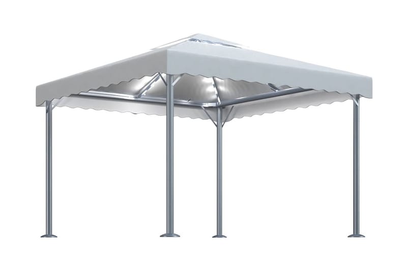 Paviljong med ljusslinga 300x300 cm gräddvit aluminium - Kräm - Utemöbler - Solskydd - Paviljonger - Komplett paviljong