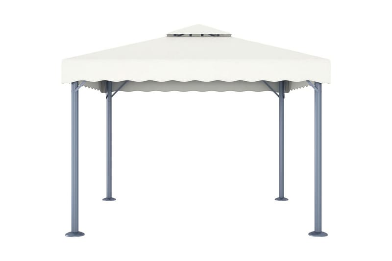 Paviljong med ljusslinga 300x300 cm gräddvit aluminium - Kräm - Utemöbler - Solskydd - Paviljonger - Komplett paviljong