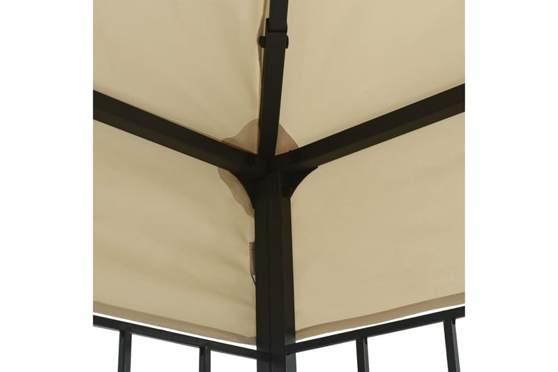 Paviljong med ljusslinga LED 3x3 m gräddvit - Vit - Utemöbler - Solskydd - Paviljonger - Komplett paviljong