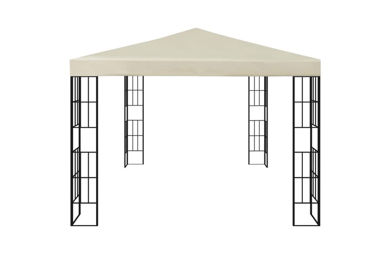 Paviljong med ljusslinga LED 3x4 m gräddvit - Vit - Utemöbler - Solskydd - Paviljonger - Komplett paviljong