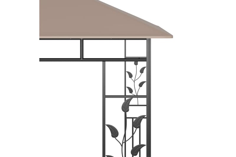 Paviljong med myggnät 3x3x2,73 m taupe 180 g/m² - Brun - Utemöbler - Solskydd - Paviljonger - Komplett paviljong