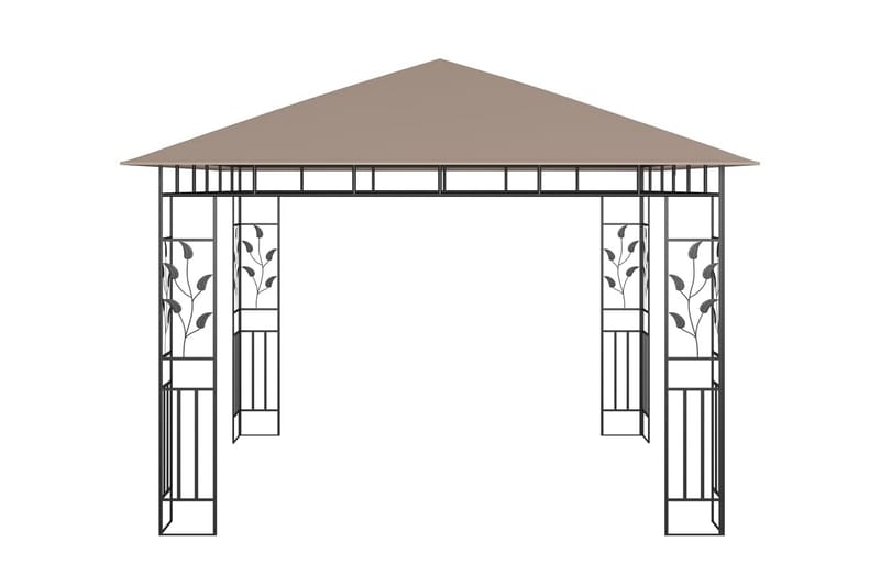Paviljong med myggnät 3x3x2,73 m taupe 180 g/m² - Brun - Utemöbler - Solskydd - Paviljonger - Komplett paviljong