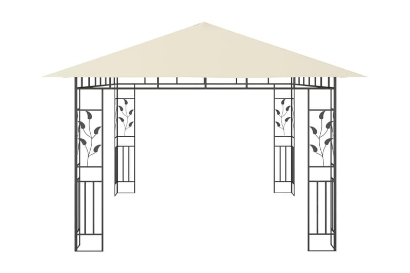 Paviljong med myggnät 4x3x2,73 m gräddvit 180 g/m² - Vit - Utemöbler - Solskydd - Paviljonger - Komplett paviljong