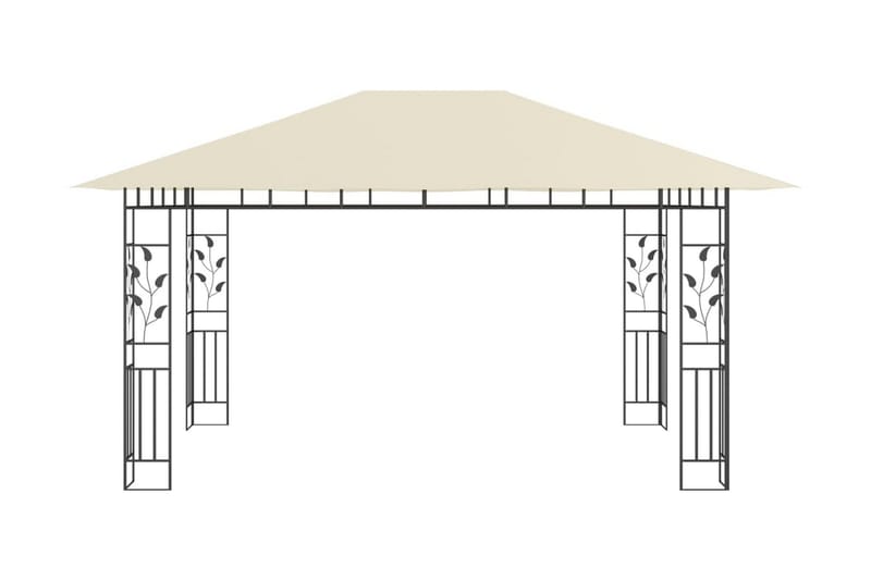 Paviljong med myggnät 4x3x2,73 m gräddvit 180 g/m² - Vit - Utemöbler - Solskydd - Paviljonger - Komplett paviljong