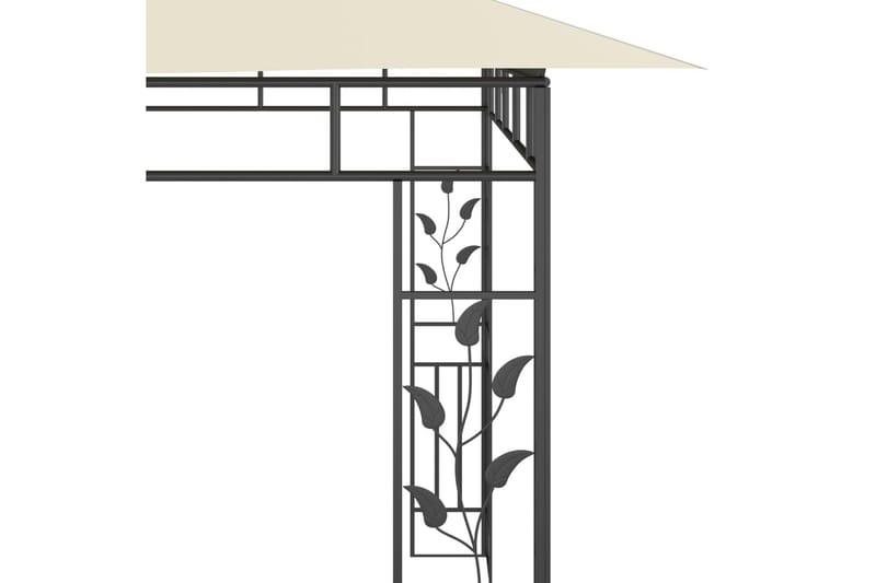 Paviljong med myggnät 6x3x2,73 m gräddvit - Vit - Utemöbler - Solskydd - Paviljonger - Komplett paviljong