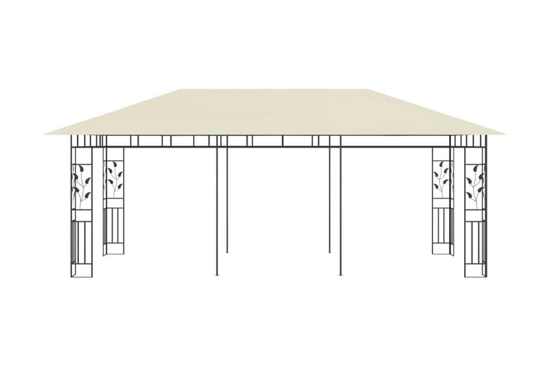 Paviljong med myggnät 6x3x2,73 m gräddvit - Vit - Utemöbler - Solskydd - Paviljonger - Komplett paviljong
