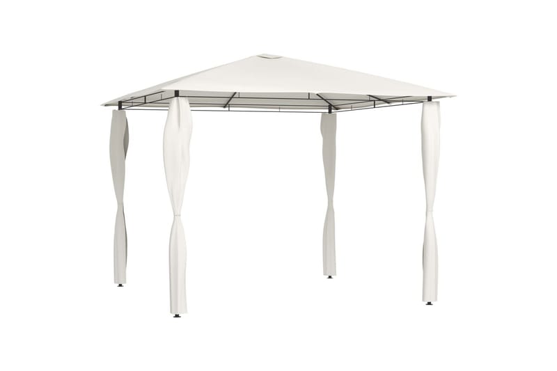 Paviljong med stolpar 3x3x2,6 m gräddvit 160 g/m² - Vit - Utemöbler - Solskydd - Paviljonger - Komplett paviljong