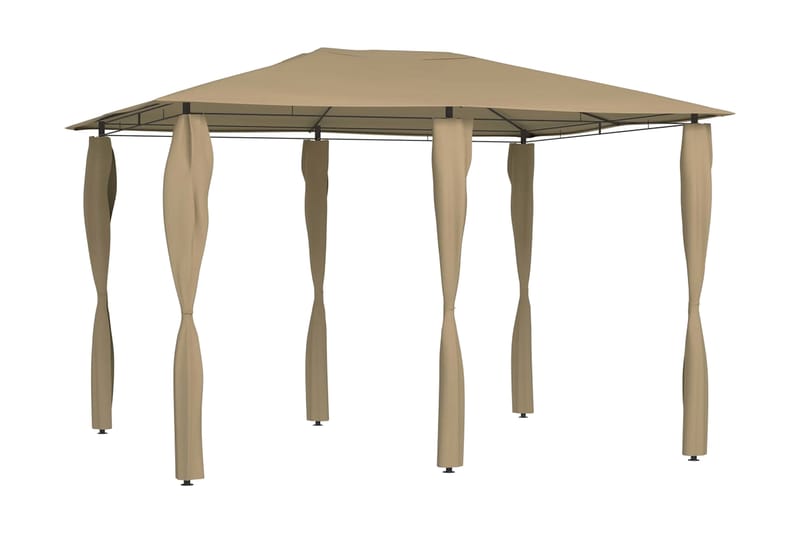 Paviljong med stolpar 3x4x2,6 m taupe 160 g/m² - Brun - Utemöbler - Solskydd - Paviljonger - Komplett paviljong