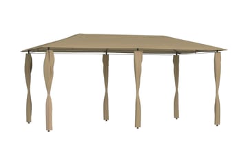 Paviljong med stolpar 3x6x2,6 m taupe 160 g/m²