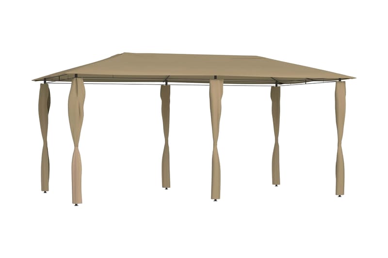 Paviljong med stolpar 3x6x2,6 m taupe 160 g/m² - Brun - Utemöbler - Solskydd - Paviljonger - Komplett paviljong