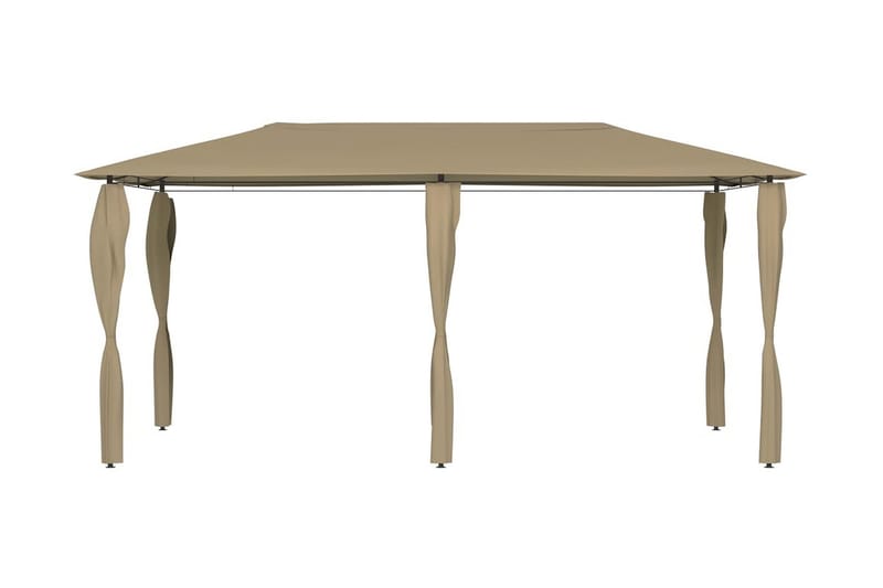 Paviljong med stolpar 3x6x2,6 m taupe 160 g/m² - Brun - Komplett paviljong