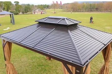 Sunsetia Paviljong 300x400x270 cm - Brun/Beige - Utemöbler - Solskydd - Paviljonger - Komplett paviljong