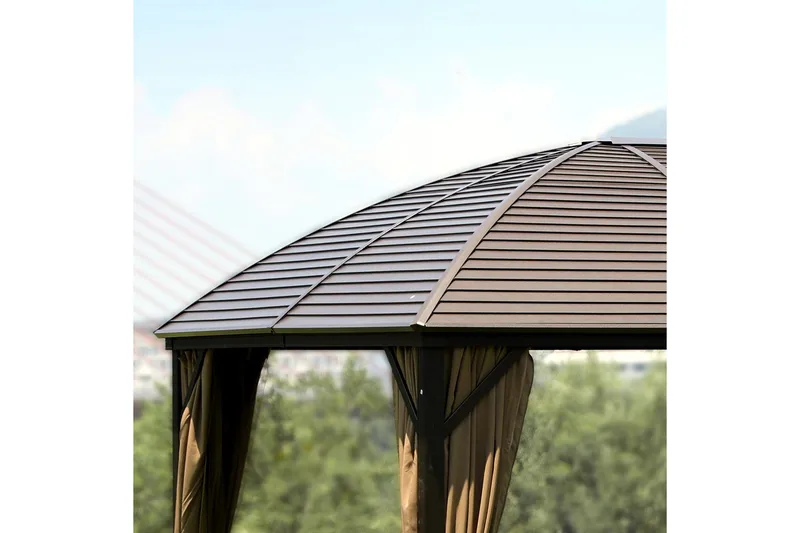 Sunsetia Paviljong 400x300x194 cm - Beige - Utemöbler - Solskydd - Paviljonger - Komplett paviljong