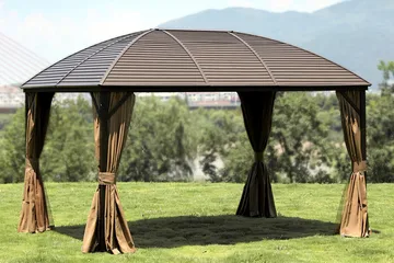 Sunsetia Paviljong 400x300x194 cm - Beige - Utemöbler - Solskydd - Paviljonger - Komplett paviljong