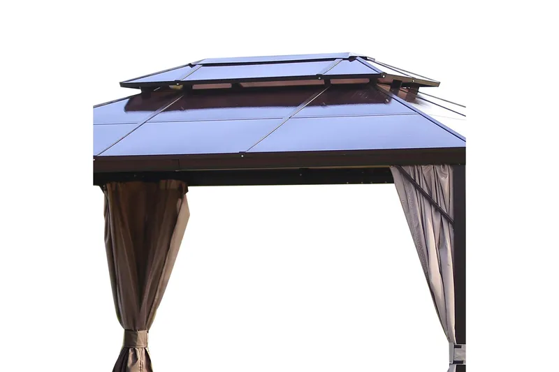 Sunsetia Paviljong 300x400x270 cm Polykarbonattak - Beige - Utemöbler - Solskydd - Paviljonger - Komplett paviljong