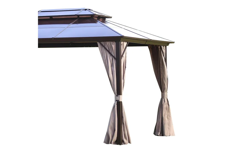 Sunsetia Paviljong 300x400x270 cm Polykarbonattak - Beige - Utemöbler - Solskydd - Paviljonger - Komplett paviljong