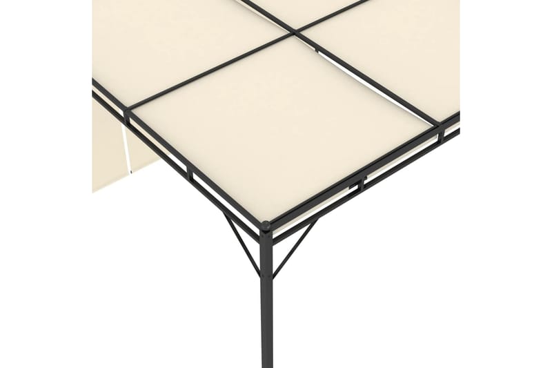 Trädgårdspaviljong med draperier 3x3x2,25m gräddvit - Vit - Utemöbler - Solskydd - Paviljonger - Komplett paviljong