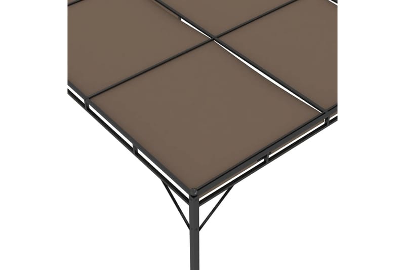 Trädgårdspaviljong med draperier 4x3x2,25 m taupe - Brun - Utemöbler - Solskydd - Paviljonger - Komplett paviljong