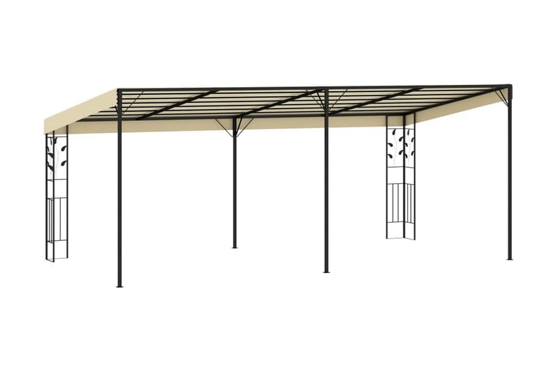 Väggmonterad paviljong 6x3x2,5 m gräddvit - Vit - Utemöbler - Solskydd - Paviljonger - Komplett paviljong