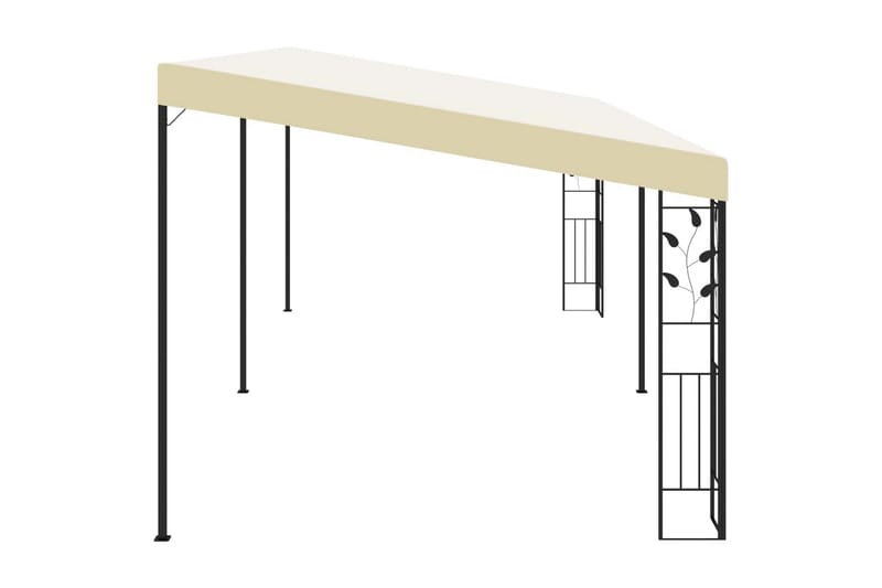 Väggmonterad paviljong 6x3x2,5 m gräddvit - Vit - Utemöbler - Solskydd - Paviljonger - Komplett paviljong