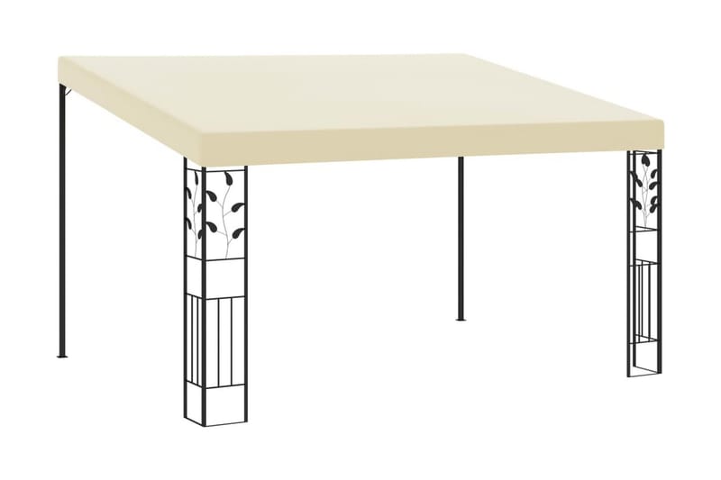 Väggmonterad paviljong 4x3x2,5 m gräddvit - Vit - Utemöbler - Solskydd - Paviljonger - Komplett paviljong