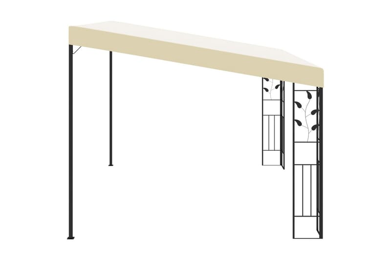 Väggmonterad paviljong 4x3x2,5 m gräddvit - Vit - Utemöbler - Solskydd - Paviljonger - Komplett paviljong