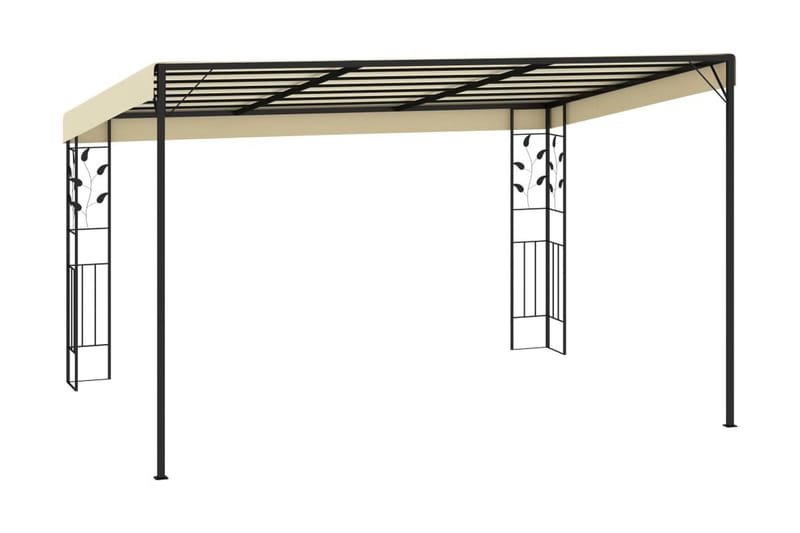 Väggmonterad paviljong 4x3x2,5 m gräddvit - Vit - Komplett paviljong