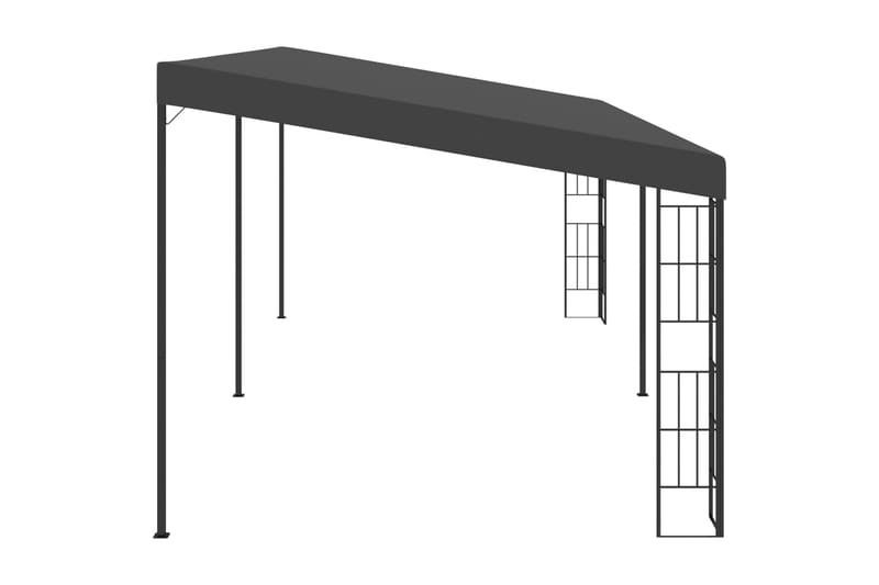 Väggmonterad paviljong 3x6 m antracit tyg - Antracit - Utemöbler - Solskydd - Paviljonger - Komplett paviljong