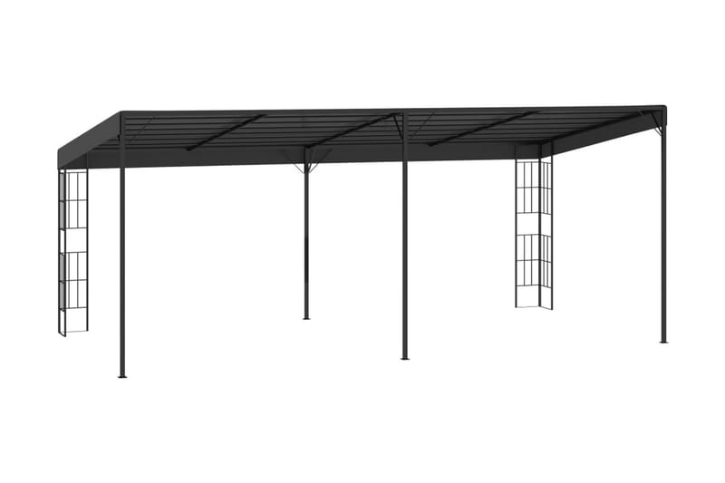 Väggmonterad paviljong 3x6 m antracit tyg - Antracit - Utemöbler - Solskydd - Paviljonger - Komplett paviljong