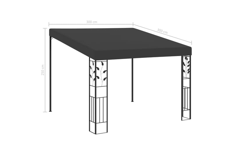 Väggmonterad paviljong 3x3x2,5 m antracit - Grå - Utemöbler - Solskydd - Paviljonger - Komplett paviljong