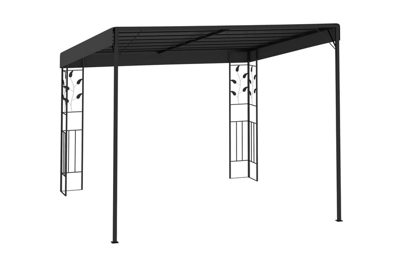 Väggmonterad paviljong 3x3x2,5 m antracit - Grå - Komplett paviljong
